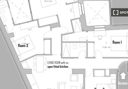 Se alquila habitación en piso de 4 habitaciones en El Pópulo, Cádiz