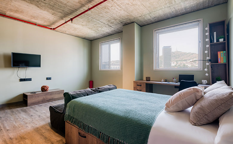 cocina residencia universitaria livensa living barcelona diagonal alto