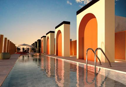 Vista piscina residencia NODIS Sevilla