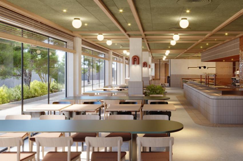 Cafetería de la residencia Canvas Cantoblanco